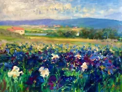 Buy Listed Nino Pippa Original Oil Painting Provence Iris Field Rhone Valley12 X16  • 1,420.85£