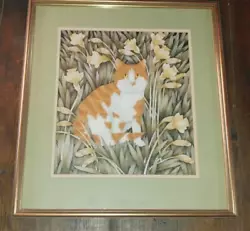 Buy Very Striking Painting Of A Ginger Cat In A Field Of Daffodils By Helen Marks • 184.99£