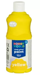 Buy Hobby World Ready To Mix Acrylic Yellow Paint With New Improved Quality - 500ml • 6.95£