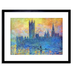 Buy Monet London Parliament In Old Master Painting Framed Art Print 9x7 Inch • 14.99£