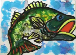 Buy Fish ACEO Original Watercolor Painting  2.5 X 3.5  Miniature Art Tarrantts • 2.44£