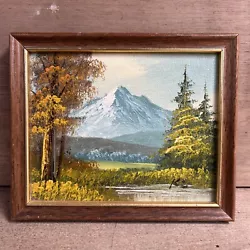 Buy Mountain Scene Oil Painting Small Framed Signed  • 19.95£