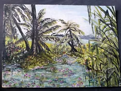 Buy Small Art Oil Painting Tahiti Scene • 350£