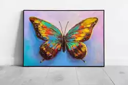 Buy Oil Painting Texture Style Colourful Rainbow Butterfly Beautiful Abstract • 6.43£