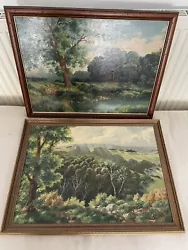 Buy Oil On Board Landscape Painting Set Of Two Signed Pieces - Beautiful Pictures. • 60£