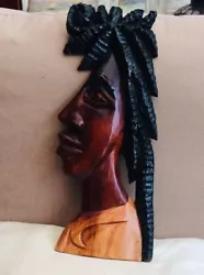 Buy Handmade, Hand Craved Wooden Rasta Woman Head Sculpture  From Jamaica, COOYAH • 21.99£