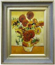 Buy Framed Van Gogh 14 Sunflowers Repro,  Quality Hand Painted Oil Painting 8x10in • 99.18£