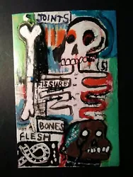 Buy Jean Michel Basquiat Postcard Original Art Skull Painting Skeleton Street Signed • 49.95£