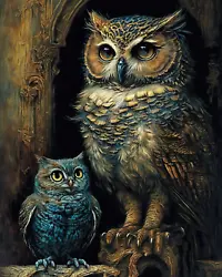 Buy Louis Wain Peculiar Owls Bird Forest Painting 8x10 Canvas Fine Art Giclee Print • 11.84£