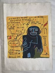 Buy Jean-Michel Basquiat (Handmade) Drawing Watercolor On Old Paper Signed & Stamped • 104.82£