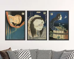 Buy Set Of Three Ghost Story Paintings By Katsushika Hokusai Art Print Poster • 199£