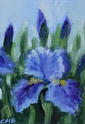 Buy ACEO Original Oil Painting Irises Collectible Card 2.5 X3.5  Miniature Artwork • 12.43£