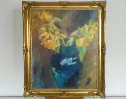 Buy NATALIA IVANOVA Contemporary Impressionist Still Life Oil Painting   Sunflowers  • 155£