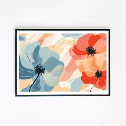 Buy Botanical Flowers Abstract Painting Illustration 7x5 Retro Decor Wall Art Print  • 3.95£
