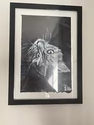 Buy Black And White Cat - In A Black A4 Frame • 10£