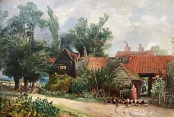 Buy Edward Adveno Brooke 1864 Antique Landscape Original Oil Painting Farm Building • 321£