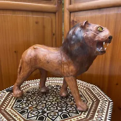 Buy Leather Sculpture African Animal Figure Lion - Great Condition • 55£