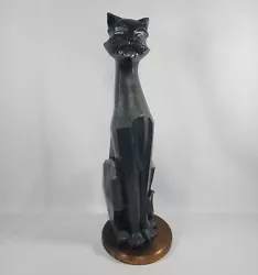 Buy MCM Cubist Black Siamese Cat Statue 24  Universal Statuary Corp Vintage 1960s • 755.99£