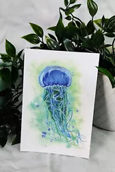 Buy Jellyfish A6 Postcard Print - Jellyfish Underwater Watercolour And Ink Painting • 3.50£