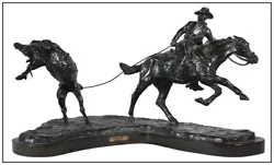 Buy Harry Jackson Bronze Sculptrure Bustin One Steer Roper Horse Western Signed Art • 7,053.59£