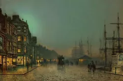 Buy Liverpool Lights Painting By John Atkinson Greenshaw Reproduction • 36.49£