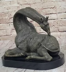 Buy Art Deco Extra Large 20 LBS African Giraffe Wildlife Genuine Bronze Sculpture St • 631.37£