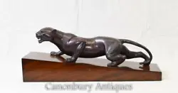 Buy Art Deco Bronze Panther Statue - Cat Casting • 950£
