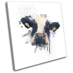 Buy Cow Farm Paint Abstract Animals SINGLE CANVAS WALL ART Picture Print • 15.99£