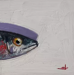 Buy Fish Oil Painting Vivek Mandalia Impressionism 8x8 Signed Collectible Signed • 9.50£