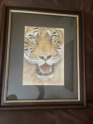 Buy Tiger Painting/print Framed Signed With Initials ASP • 49.99£