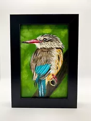 Buy Kingfisher Bird Original Oil Painting- MINI FRAMED Realistism Artwork Wildlife • 70£
