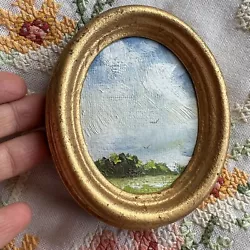 Buy Original Paintings Vintage Picture Frame Picture Antique Oval Country House Landscape Art • 25.69£