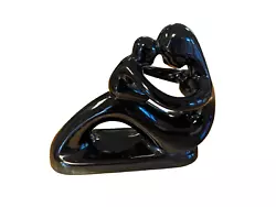 Buy Modernish Mother And Child Sculpture Black Ceramic Abstract Vintage Art Object • 28.90£