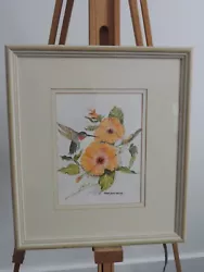 Buy JOAN BATCHELOR SIGNED ARTIST - Watercolour Painting Of Flowers & Humming Bird • 15£