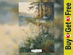 Buy Dreamy Forest Watercolor Landscape, Watercolor Painting Print 5 X7  Matte Paper • 4.99£