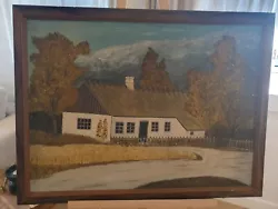 Buy Oil Painting, Antique From Denmark, 93x72, Farmhouse. Big Picture. • 33.40£