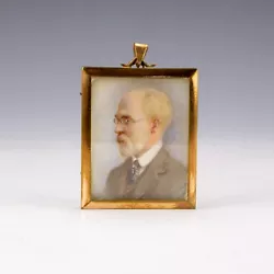Buy Antique Portrait Miniature Painting Of A Gentleman - Watercolour In Brass Frame • 0.99£