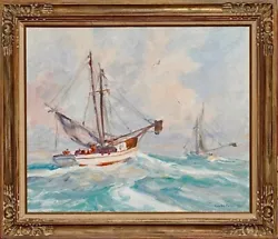 Buy Emile Albert Gruppe Fishing Boats Ex- Christies 30x36 • 12,599.91£
