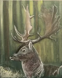 Buy Original Oil Painting On Board  Stag Deer In The Forest Artist David Tarrant • 86£