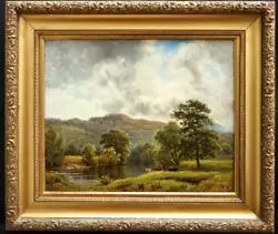 Buy LARGE EXPANSIVE 19thC LANDSCAPE With COWS And SHEEP  SIGNED Antique Oil Painting • 6.50£
