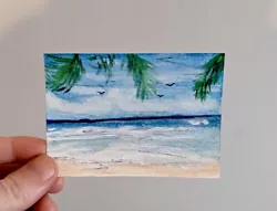 Buy ACEO Beach Painting Original Watercolour Landscape Small Impressionist 1 • 3.50£