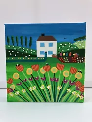 Buy Naive Acrylic Country Scene Painting. 20 X 20 Cm. Art By Cheryl Fears • 25£