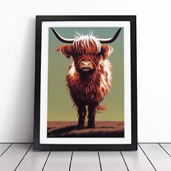 Buy A Curious Highland Cow Wall Art Print Framed Canvas Picture Poster Decor • 24.95£