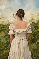 Buy MAGICAL WILLIAM OXER ORIGINAL Sunflowers Young Woman Beautiful Girl Oil PAINTING • 3,000£