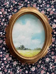 Buy Original Painting Paintings Sky Vintage Old Frame Antique Clouds Baroque Wood • 42.82£