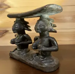 Buy Luba African Hand Carved Small Wooden Headrest Democratic Republic Of Congo • 220£