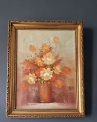 Buy Jane Morden Oil Painting Gold Frame Flowers Vase Still Life Classic Home Decor • 47£