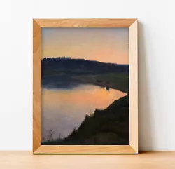 Buy Sunset Lake Vintage Landscape Poster Print - Famous Paintings | 004 • 2.49£