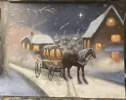 Buy “Winter Horse And Cart” Acrylic Painting • 16£