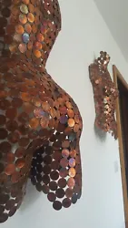 Buy REAR 2p Coin Copper Metal Wall Art Rear Female Torso Sculpture Abstract Decor  • 325£